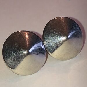 Silver Tone Round Boho Retro Stud Earrings
